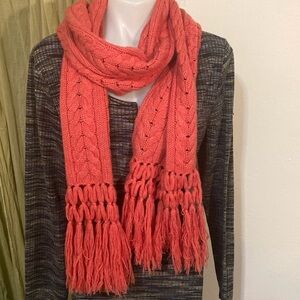Cashmere & Wool long knit fringed scarf Brooks brothers